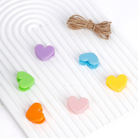 5sets Cute Color Love Clip Desktop Bracket Picture Hanging Wall Decoration Memo Clip(As Show) by bashfashion