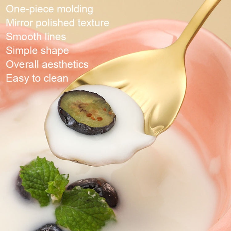 Stainless Steel Water Droplet Shell Spoon Ice Cream Spoon Coffee Mixing Spoon, Color: Black by bashfashion