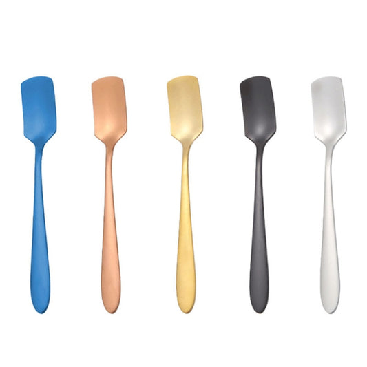 304 Stainless Steel Square Head Spoon Cake Dessert Coffee Small Spoon, Color: Titanium Gold by bashfashion