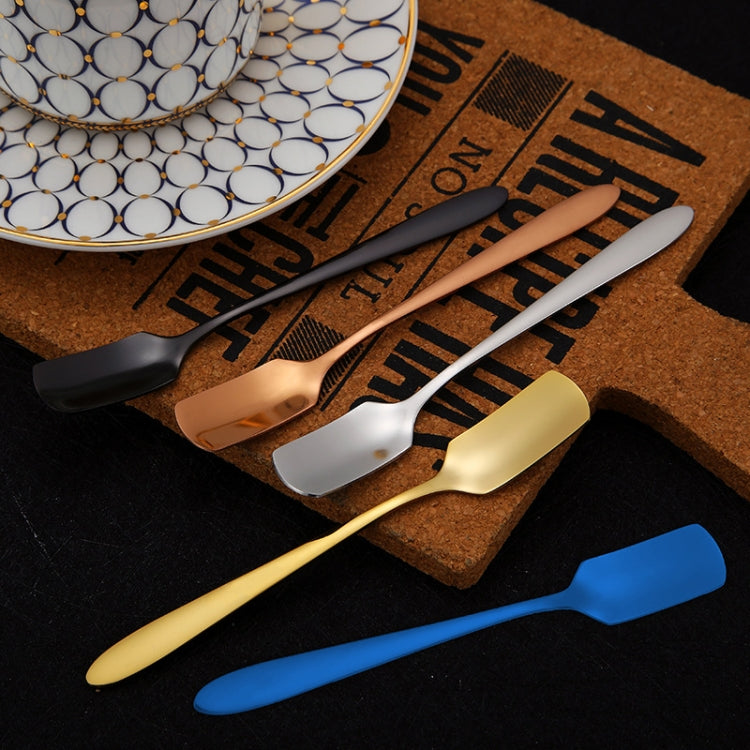 304 Stainless Steel Square Head Spoon Cake Dessert Coffee Small Spoon, Color: Titanium Gold by bashfashion