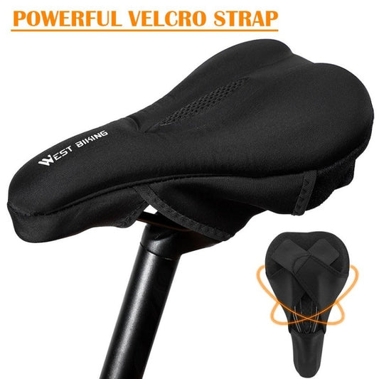 WEST BIKING Bike Cushion Cover Thick Silicone Quick Release Seat Cushion(Black) by WEST BIKING