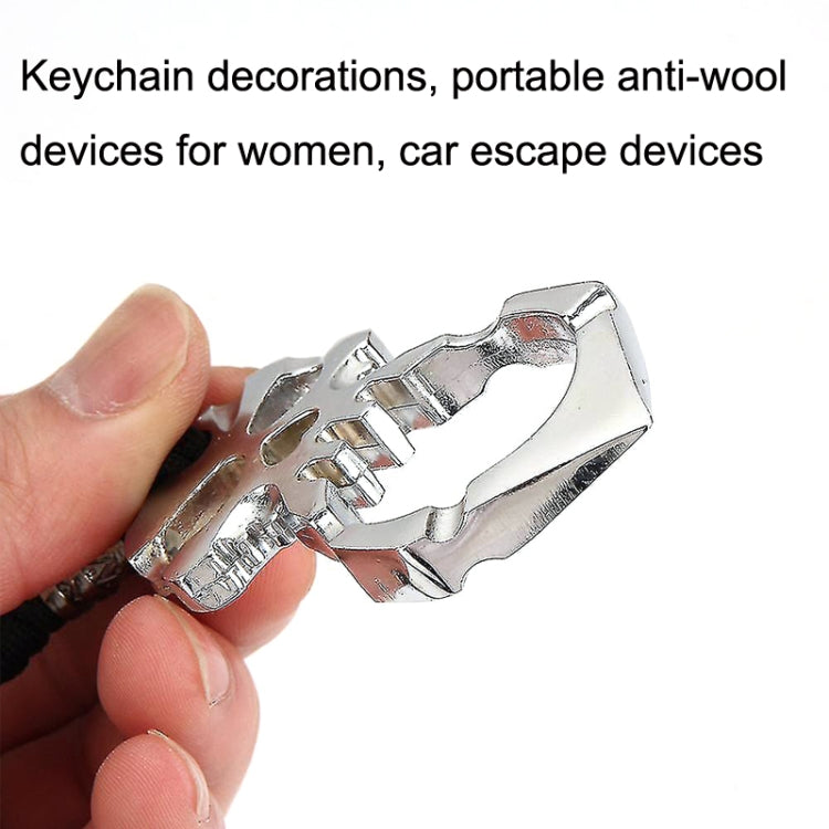 Rose Thorn Single Finger Buckle Self-defense Broken Window Keychain(Silver) by bashfashion