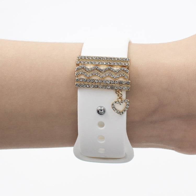 3pcs/set Smart Watch Silicone Strap Buckle Decoration Ring(Silver) by bashfashion