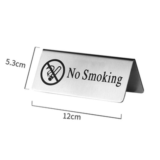 Stainless Steel Hotel Table Countertop Card No Smoking Card (Silver) by bashfashion