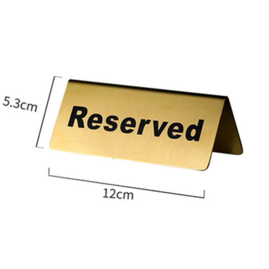 Stainless Steel Hotel Table Countertop Card Reservation Card (Gold) by bashfashion