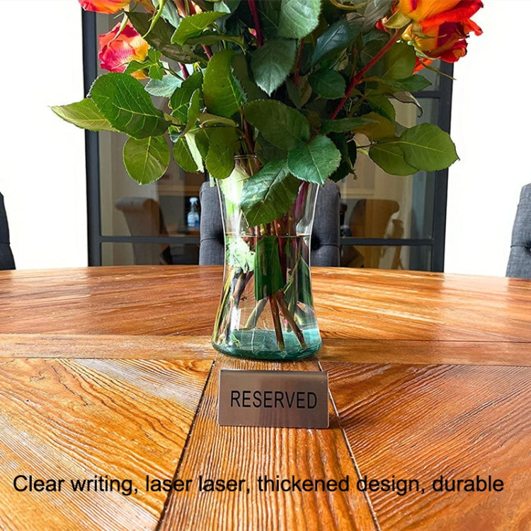 Stainless Steel Hotel Table Countertop Card No Smoking Card (Gold) by bashfashion