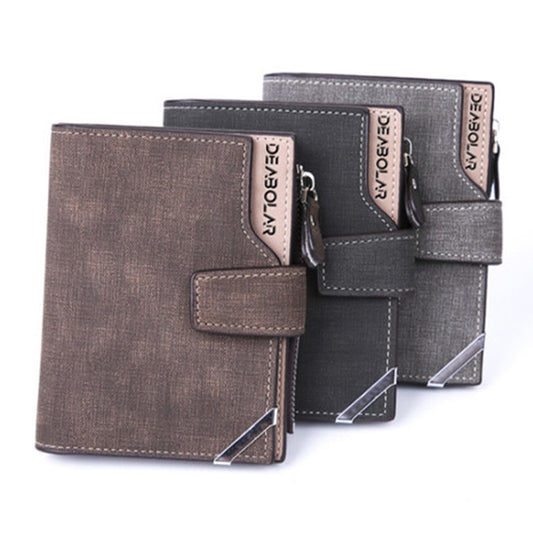 DEABOLAR Casual Retro Canvas Pattern Multifunctional Medium Long Wallet(Coffee) by DEABOLAR