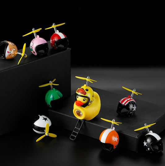 Yellow Duck Bike Bell Handlebar Headlight Car Ornaments Cycling Accessories Helmets Decor(Yellow Duck Helmet) by bashfashion