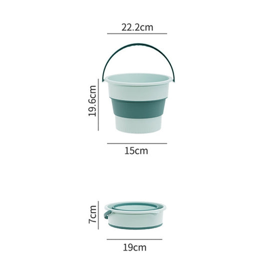 Small 4.6L Folding Thickened Portable Plastic Bucket Outdoor Fishing Barrel Car Travel Wash Barrel(Deep Blue) by bashfashion