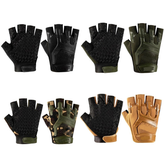 Free Code Outdoor Sports Non-slip Silicone Protective Half-finger Gloves(Camouflage) by bashfashion