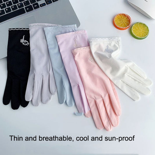 Free Code Summer Sunscreen Anti-ultraviolet Ice Silk Thin Gloves(Blue) by bashfashion