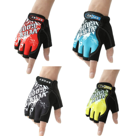 1pair Outdoor Sports Light and Breathable Summer Non-slip Fitness Half-finger Gloves(Yellow) by bashfashion