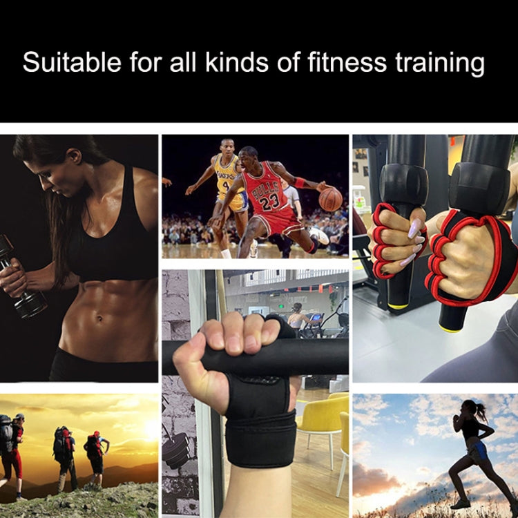 M Weightlifting Dumbbell Horizontal Bar Anti-cocoon Anti-slip Wrist Fitness Gloves(Black) by bashfashion