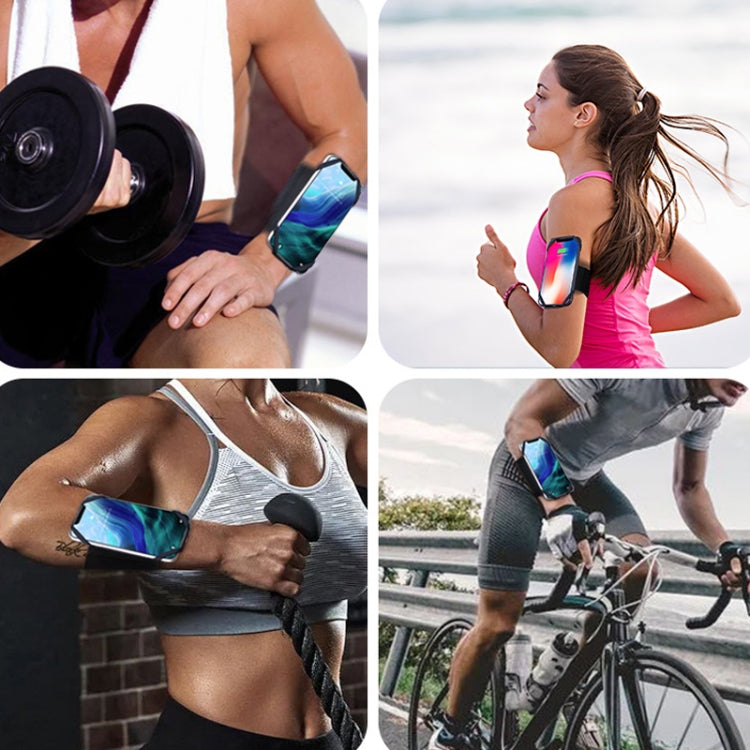 Four Claws Wide Removable Swivel Arm Wrist Strap Cell Phone Bag Sports Arm Bag For 4.5-7 inch Phone(Gray) by bashfashion