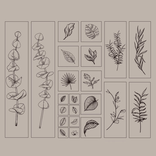 Handbook Seal Holly Wood Rubber Stamp Set(Greenness and Vitality) by bashfashion