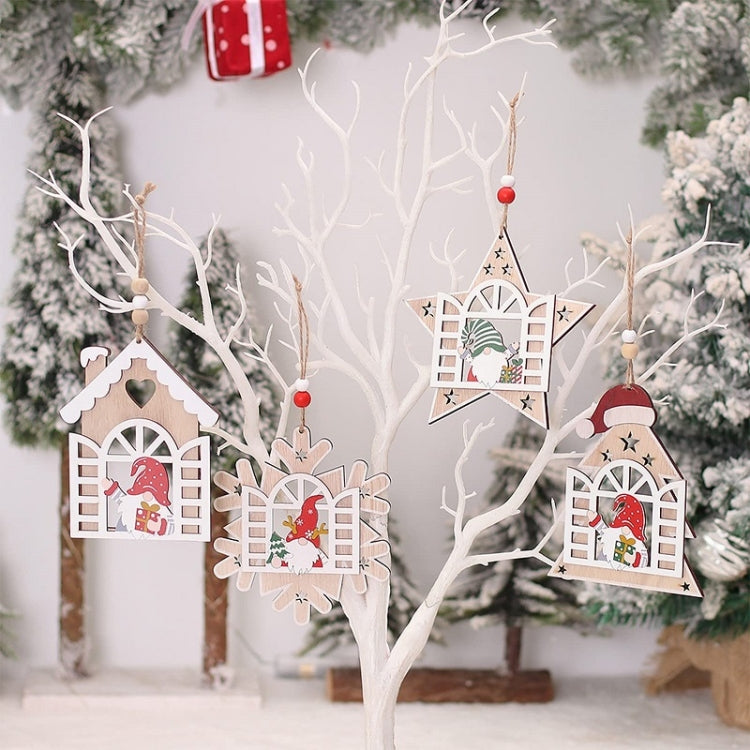 Christmas Open Window Santa Tree Wood Decoration, Color: No.3 by bashfashion