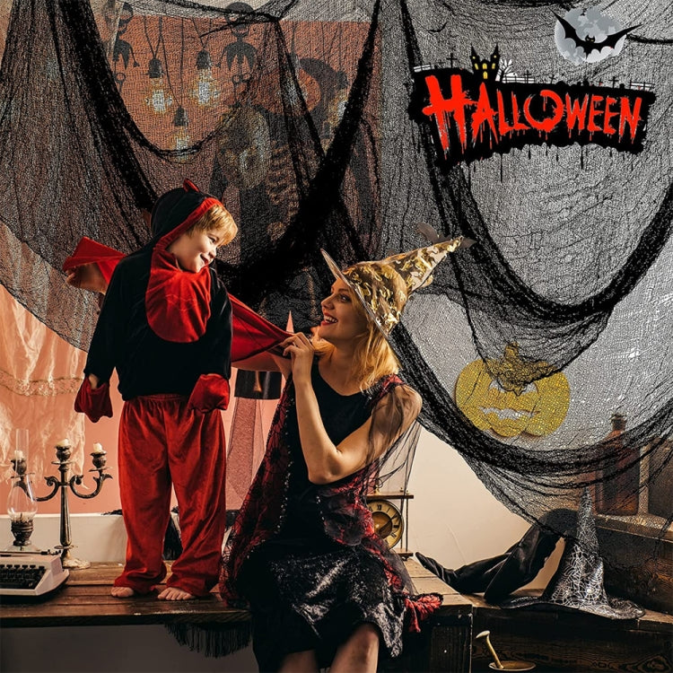 76 x 183cm Halloween Gauze Roving Polyester Cotton Haunted House DIY Decorative Gauze(White) by bashfashion