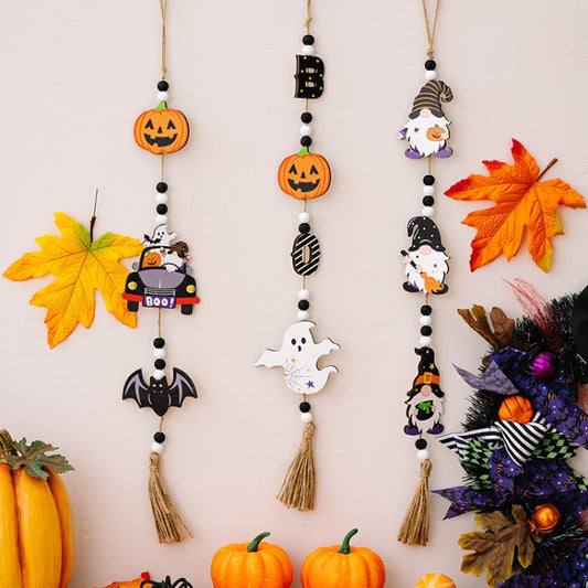 Halloween Home Party Bead Hanging Tag Holiday Scene Decoration Props(Witch) by bashfashion