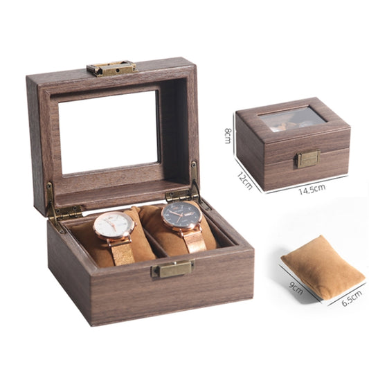 Wood Grain Leather Watch Display Box Watch Storage Case Jewelry Box, Style: 2 Digit Long by bashfashion