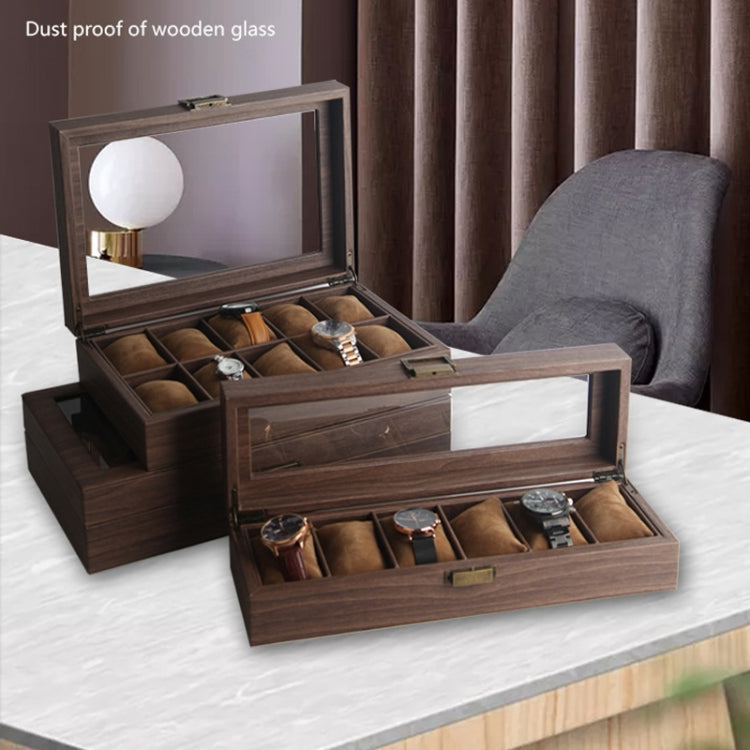Wood Grain Leather Watch Display Box Watch Storage Case Jewelry Box, Style: 3 Digit Long by bashfashion