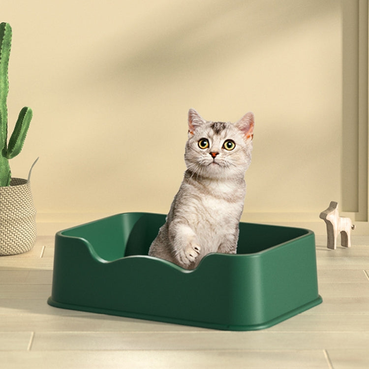 Open Litter Pan Large Capacity Plastic Pet Kennel, Model: Square Green by bashfashion