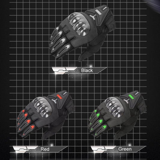 SOMAN Motorcycle Riding Anti-fall Breathable Anti-slip Carbon Fiber Gloves, Size: M(Black) by SOMAN