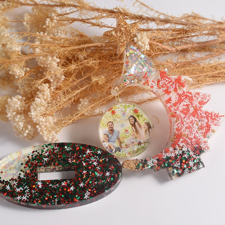 Crystal Epoxy Resin Christmas Tree Silicone Mold With 10pcs Gold Bead Chain by bashfashion