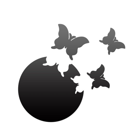 4pcs /Set DIY Acrylic Butterfly Mirror Waterproof Wall Stickers Dining Room Bedroom Decoration(Silver) by bashfashion