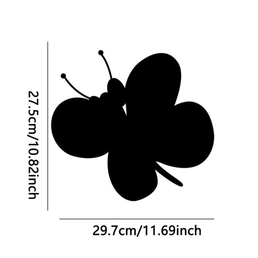 Acrylic Butterfly Stereo Wall Stickers Bedroom Living Room Background Wall Decoration Soft Mirror(Black) by bashfashion