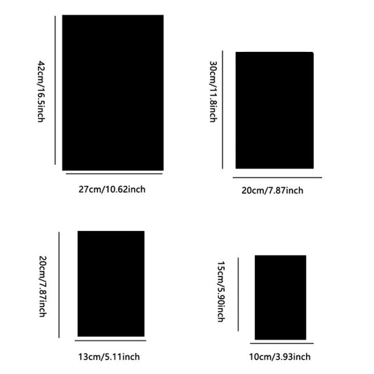 4pcs 20cm x 13cm Right Angle Models Rectangle Acrylic Mirror Stereo Wall Stickers(Black) by bashfashion