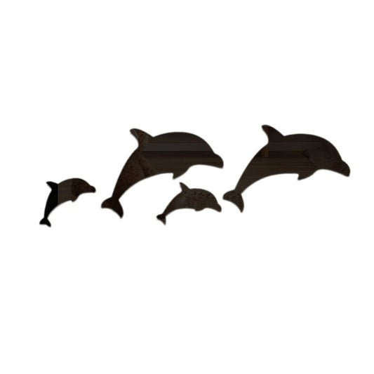 4pcs /Set Acrylic Dolphin Stereo Wall Stickers Home Wall Decoration(Gold) by bashfashion