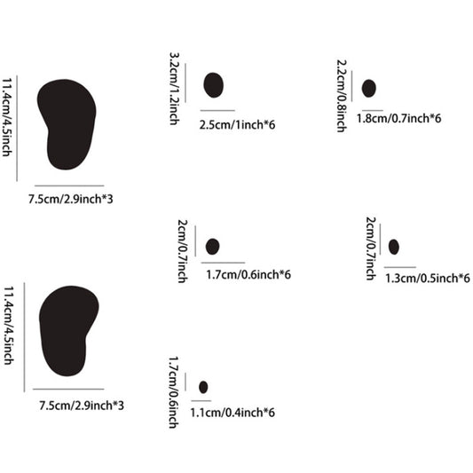 36pcs /Set Acrylic Small Feet Stereo Wall Stickers Home Decoration Soft Mirror(Gold) by bashfashion