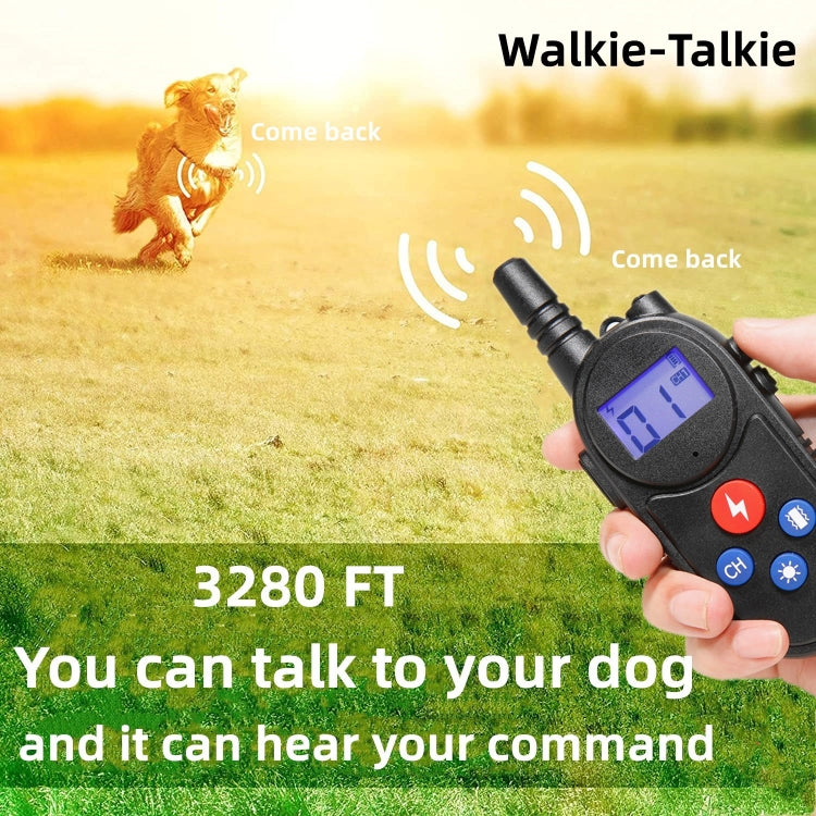 1000m Remote Control Intercom Dog Trainer Electric Shock Vibration Stop Barker(Black) by bashfashion