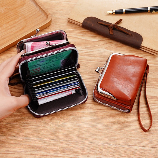 Ladies Buckle Coin Purse Detachable Large Capacity Clutch Bag Multi-card Slot Wallet(Black) by bashfashion