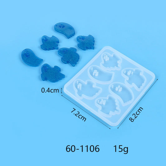 DIY Crystal Glue Mold Halloween Earrings Necklace Pendant Patch Silicone Mold(60-1106) by bashfashion