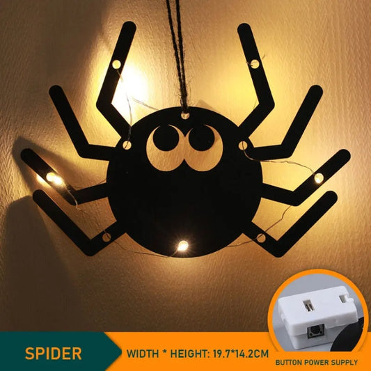 Spider 4.5V Halloween Glowing Hanging Lights Party Holiday Decoration by bashfashion