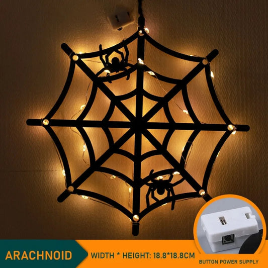 Cobweb 4.5V Halloween Glowing Hanging Lights Party Holiday Decoration by bashfashion