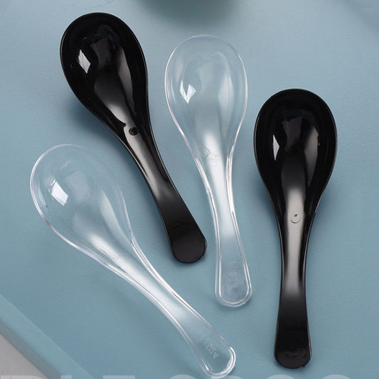 100pcs /Pack 12cm Disposable Plastic Meal Spoon Fast Food Soup Ladle(Black) by bashfashion
