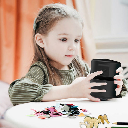 Desktop Mini Vacuum Cleaner USB Rechargeable Office Home Portable Paper Cleaner(Black) by bashfashion