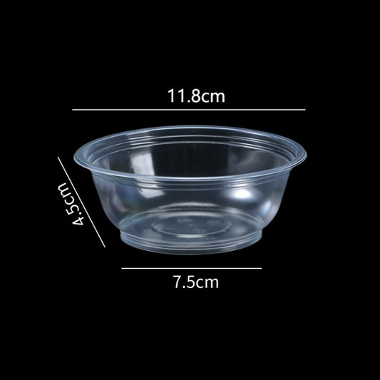 50pcs /Pack No Lid Disposable Round Plastic Bowl Thick Transparent Fast Food Soup Bowl, Capacity: 300ml by bashfashion