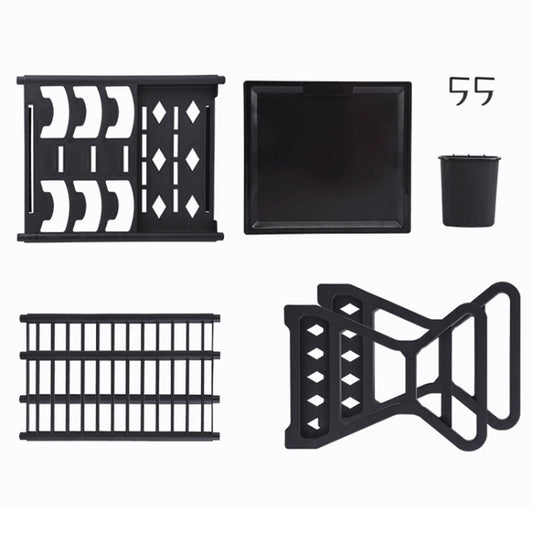 Kitchen Multi-Level Shelf Dishes Storage Draining Rack(B Model Apricot Color) by bashfashion