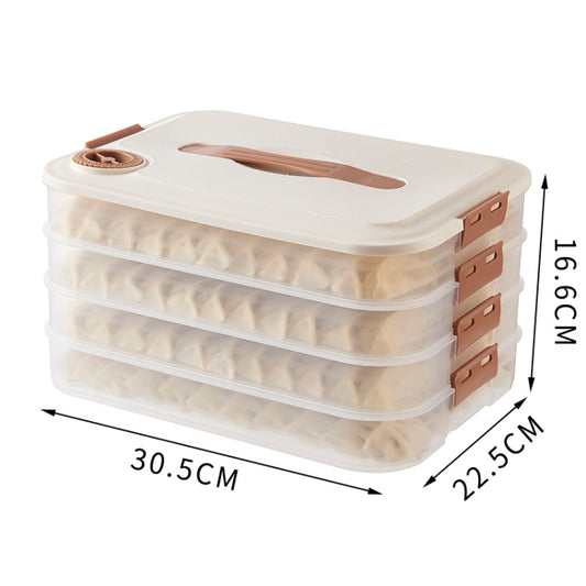 4 Layer With Cover Dumpling Storage Box Food Grade Home Dumpling Frozen Fresh Case by bashfashion