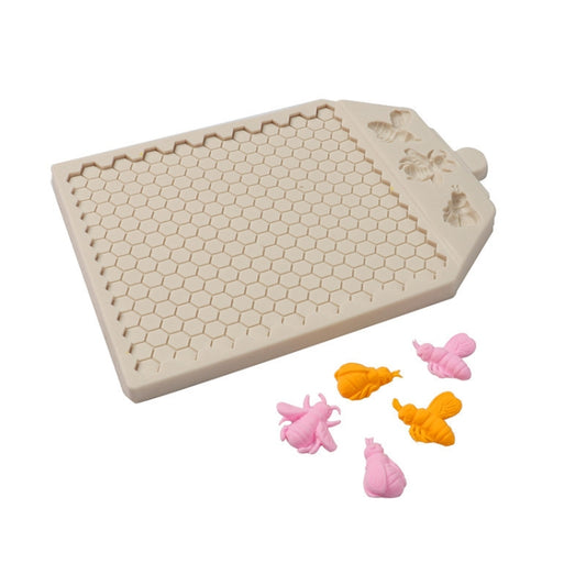 Honeycomb Block Textured Silicone Mold Bee Fondant Chocolate Cake Mold, Speci: Mk-2373 Pink by bashfashion
