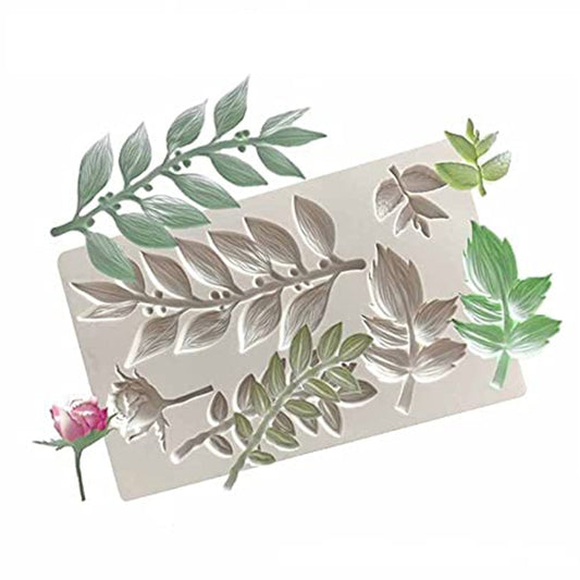 Rose Branch Flower Vine Silicone Mold Fondant Cake Baking Mold Glue Decorative(Pink) by bashfashion