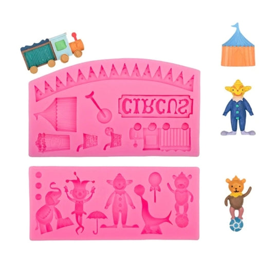 Circus Themed Clown Animal Silicone Mold Baking Cake Decoration Mold, Spec: A823 Gray by bashfashion