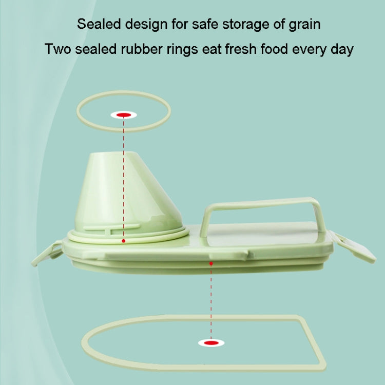 2.5L Pet Food Storage Bucket 4 Snap Dog Food Moisture Proof Sealed Storage Tank(Matcha Green) by bashfashion