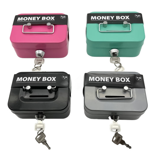 Portable Metal Safe Cash Box Piggy Bank Money Organizer with Key(Small Green) by bashfashion