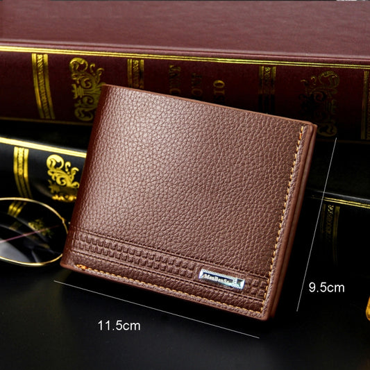 MenBense Men Wallet Casual Coin Purse Large Capacity Money Clip, Style: 555-3 (Black) by MenBense