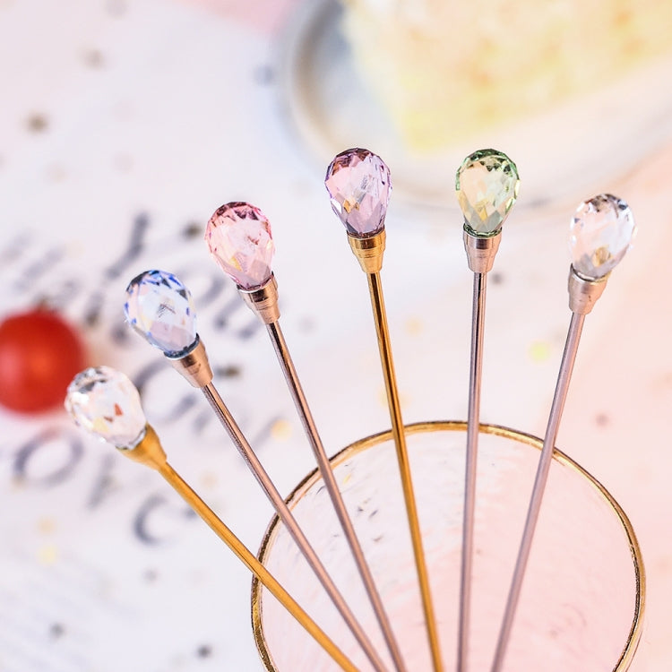 430 Stainless Steel Long Handle Diamond Spoon Honey Stirring Scoop(Purple Diamond) by bashfashion