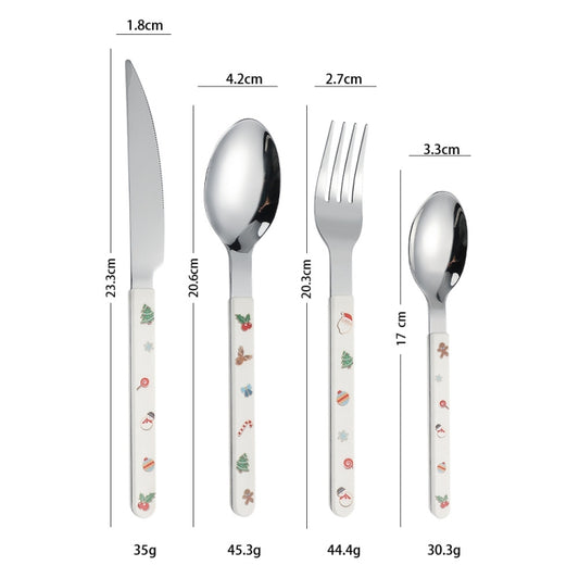 Christmas Cartoon Cutlery Cute Clip Handle Tableware, Style: Knife by bashfashion